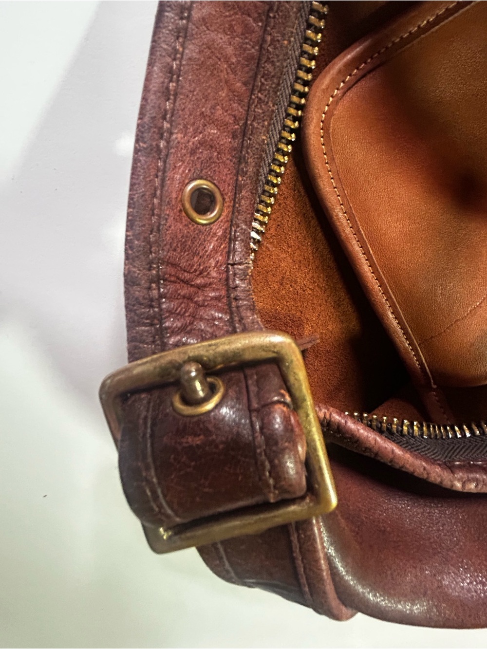 Vintage Coach Duffle Sac Handbag 9085 Brown Leather New York City - Picture 4 of 14